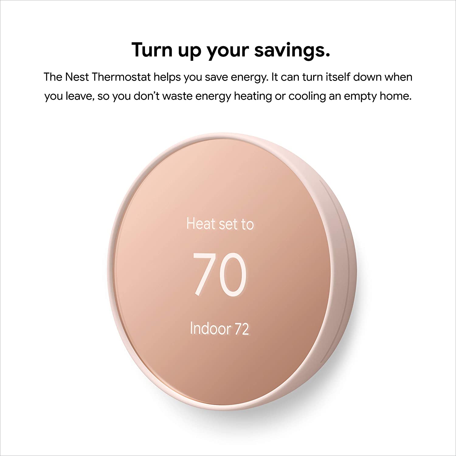 Google Nest Thermostat - Smart Thermostat for Home - Programmable Wifi Thermostat - Sand