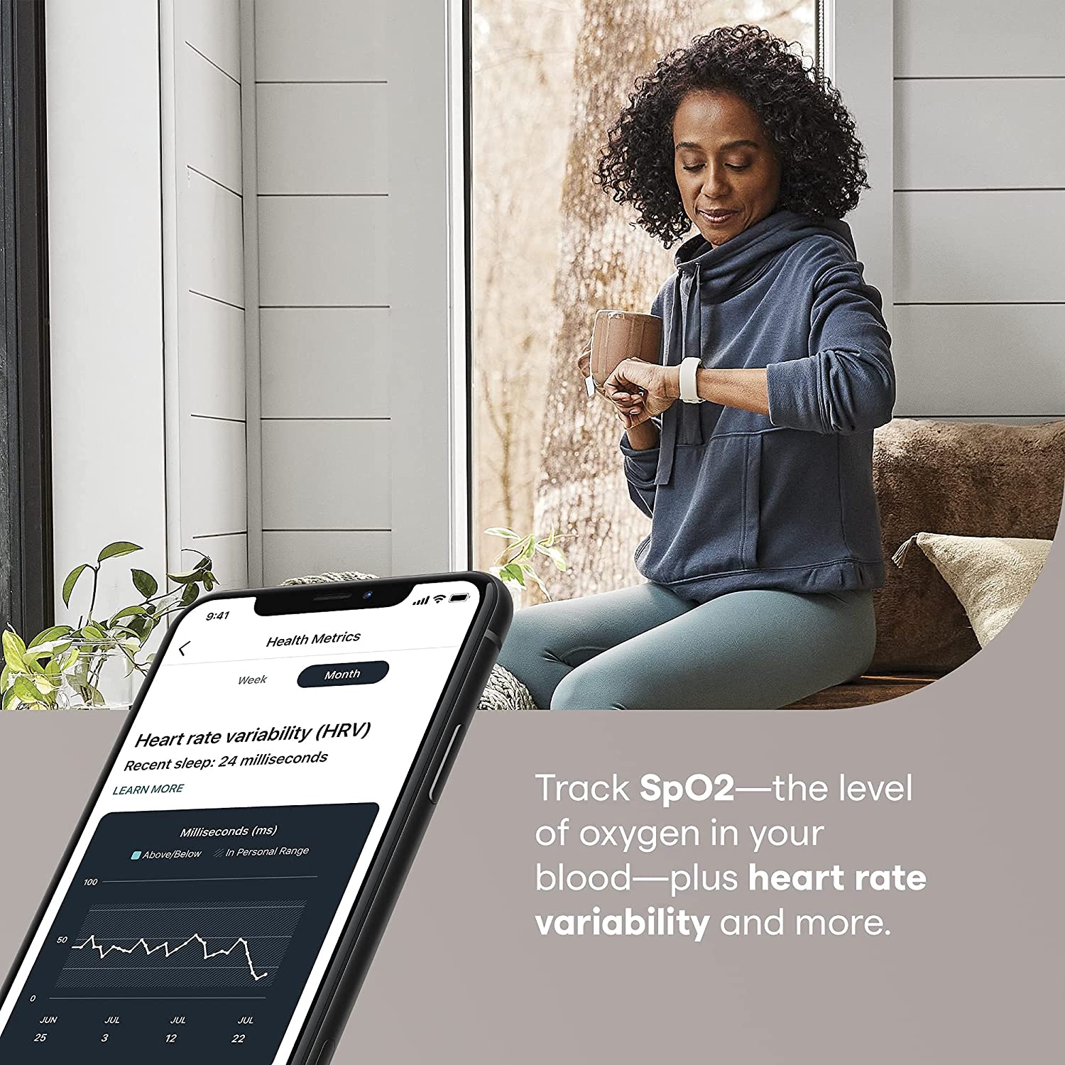 Fitbit Charge 5 Advanced Fitness & Health Tracker with Built-in GPS, Stress Management Tools, Sleep Tracking, 24/7 Heart Rate and More, Lunar White/Soft Gold, One Size (S &L Bands Included)