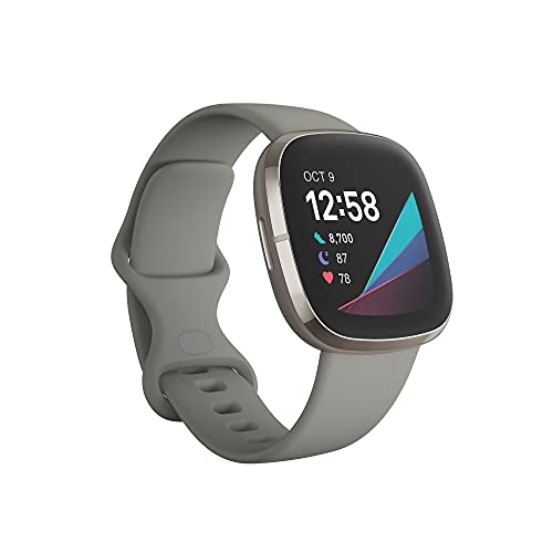 Fitbit Sense Advanced Smartwatch with Tools for Heart Health, Stress Management & Skin Temperature Trends, Grey/Silver, One Size -(S & L Bands)
