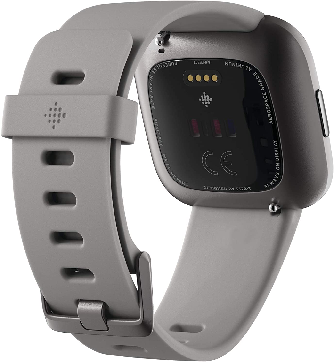 Fitbit Versa 2 Health & Fitness Smartwatch with Heart Rate, Music, Alexa Built-in, Sleep & Swim Tracking, Stone/Mist Grey, One Size (S & L Bands Included)