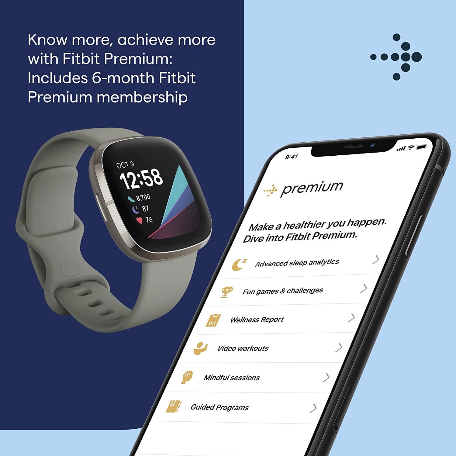 Fitbit Sense Advanced Smartwatch with Tools for Heart Health, Stress Management & Skin Temperature Trends, Grey/Silver, One Size -(S & L Bands)