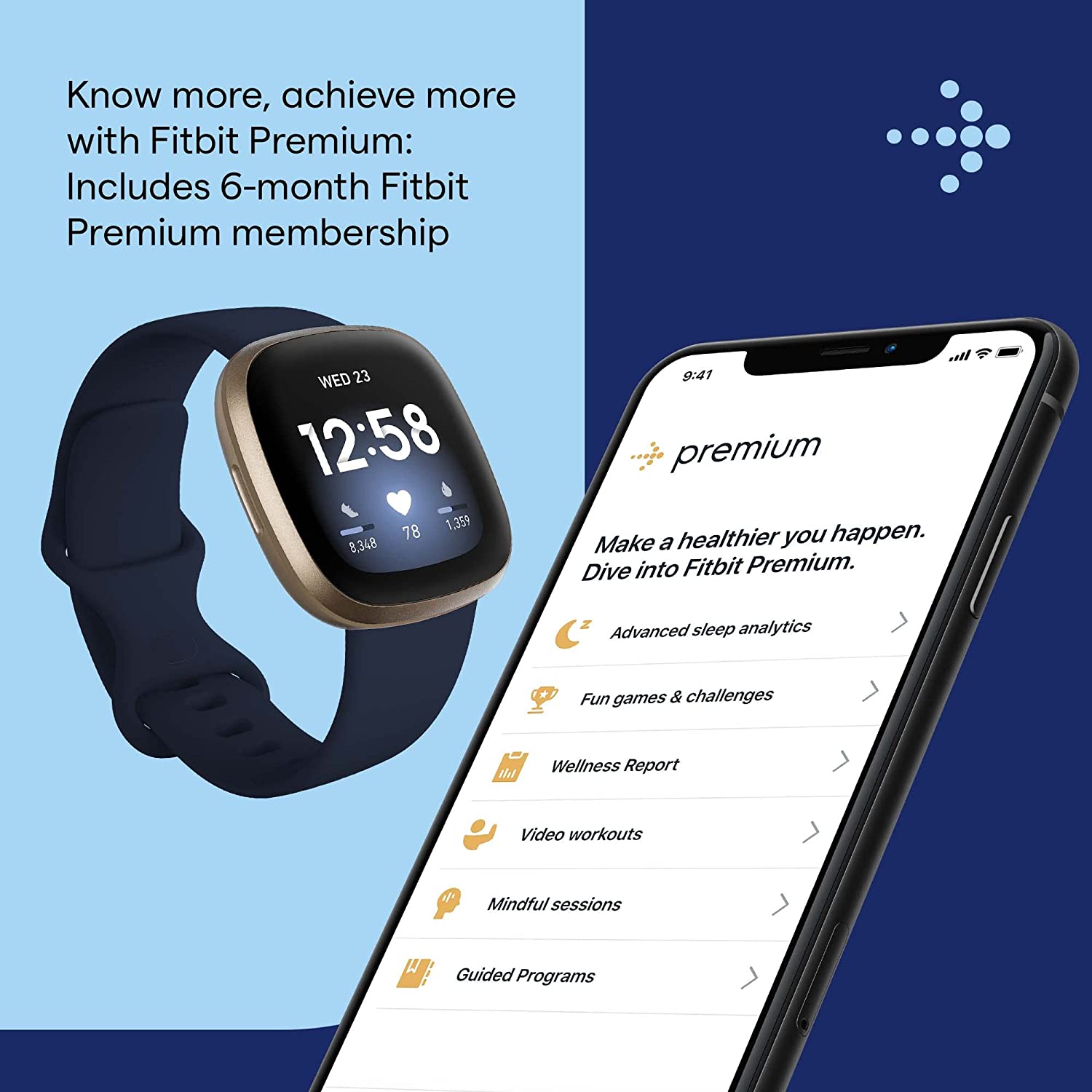 Fitbit Versa 3 Fitness Smartwatch with GPS, 24/7 Heart Rate,