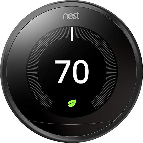 Google, T3016US, Nest Learning Thermostat, 3rd Gen, Smart Thermostat, Black, Works With Alexa